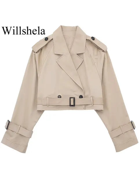 Saskia™ Cropped Trench Coat