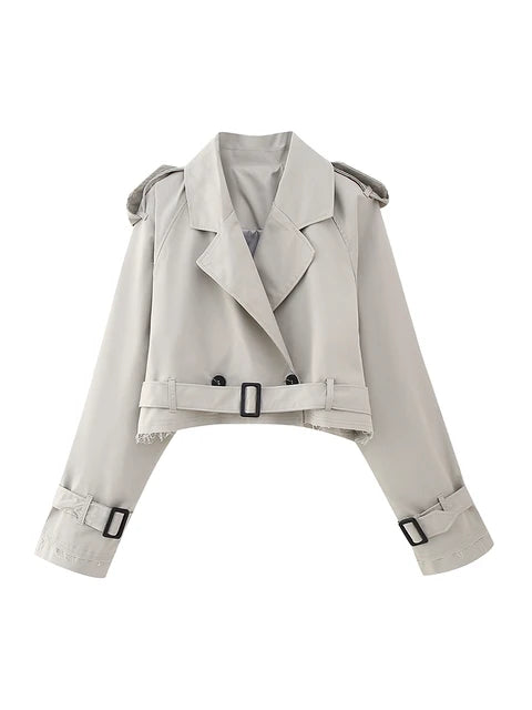Saskia™ Cropped Trench Coat