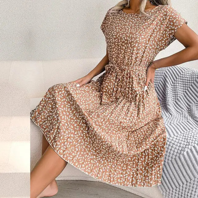 High Waist Floral Dress