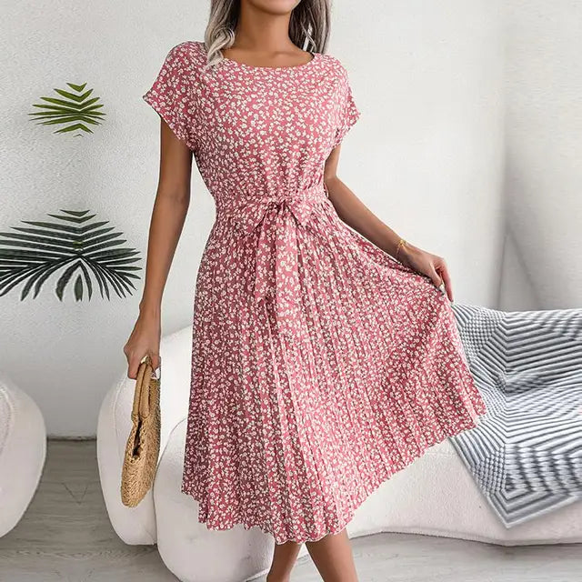 High Waist Floral Dress