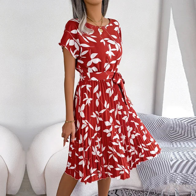 High Waist Floral Dress